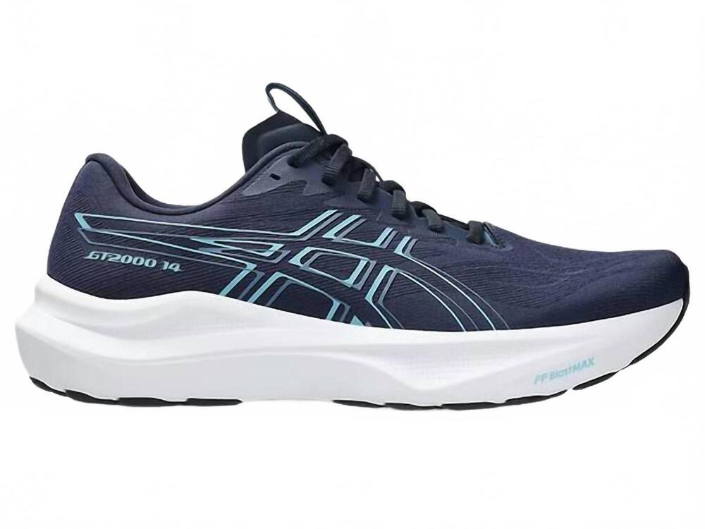 NEW ASICS men's gt 2000 14 running shoes in midnight/stillwater